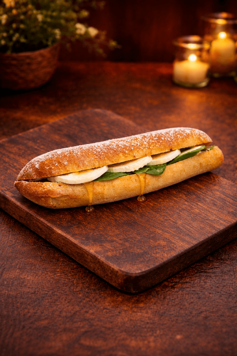 Goat cheese and honey ciabatta