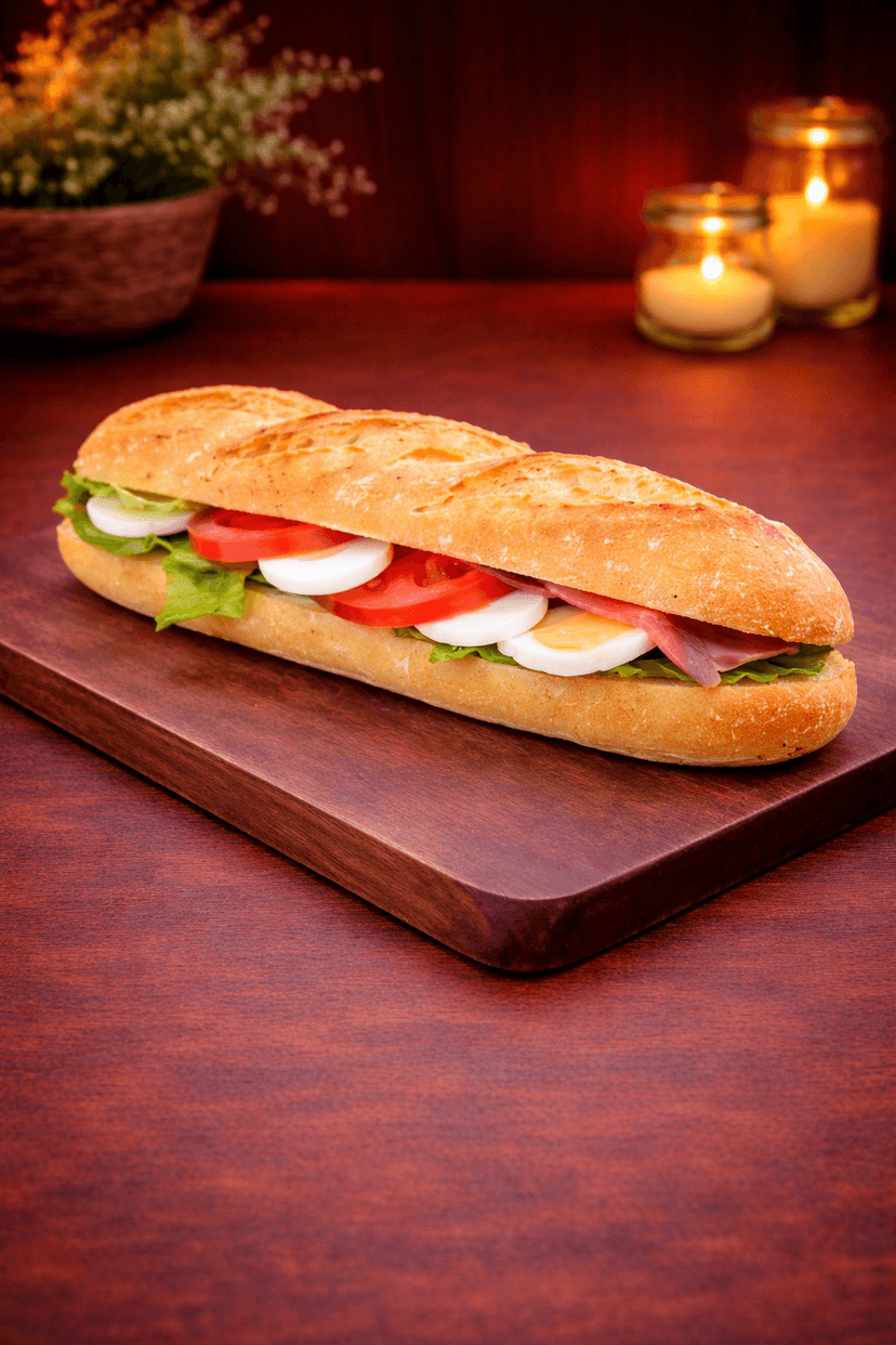 Smoked Salmon and Raw Veggie Baguette (TR0410)