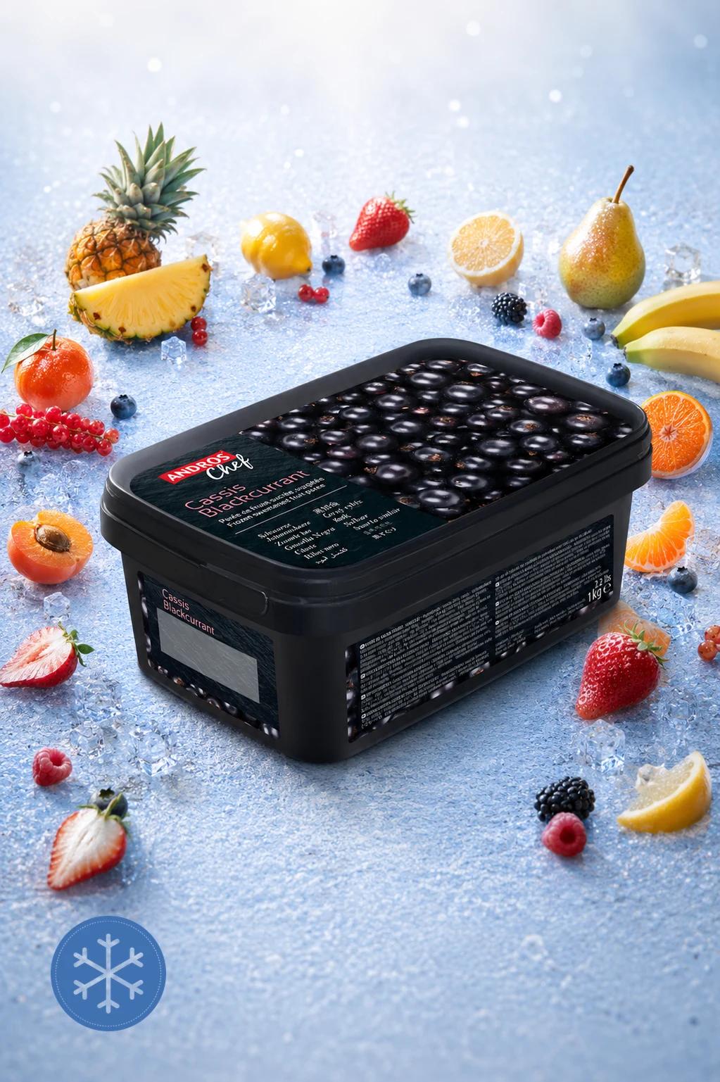 Sweetened Frozen Blackcurrant Purée 1kg – Andros Chef (3608580816959)