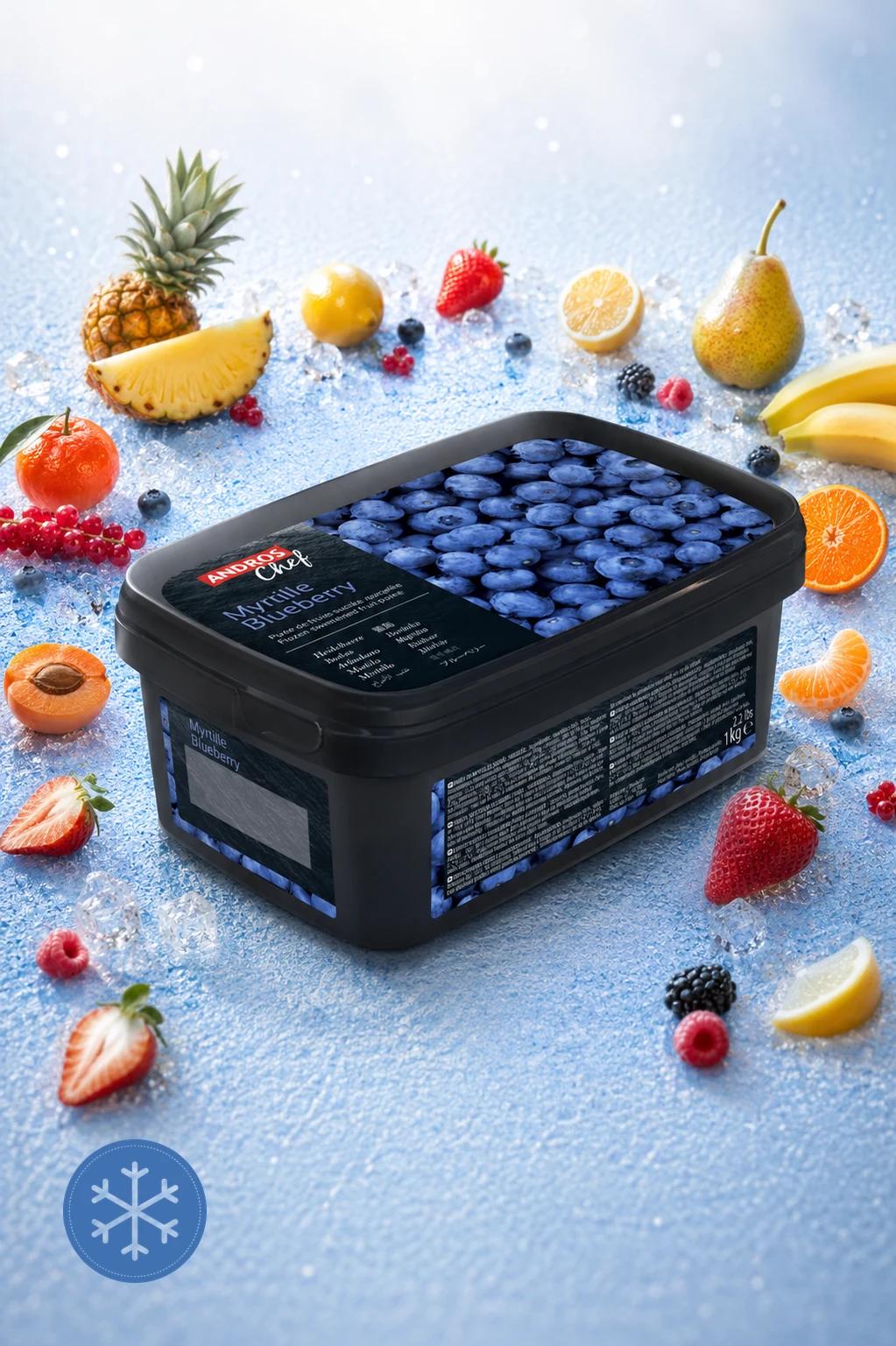 Sweetened Frozen Blueberry Purée 1kg – Andros Chef (3608580816966)